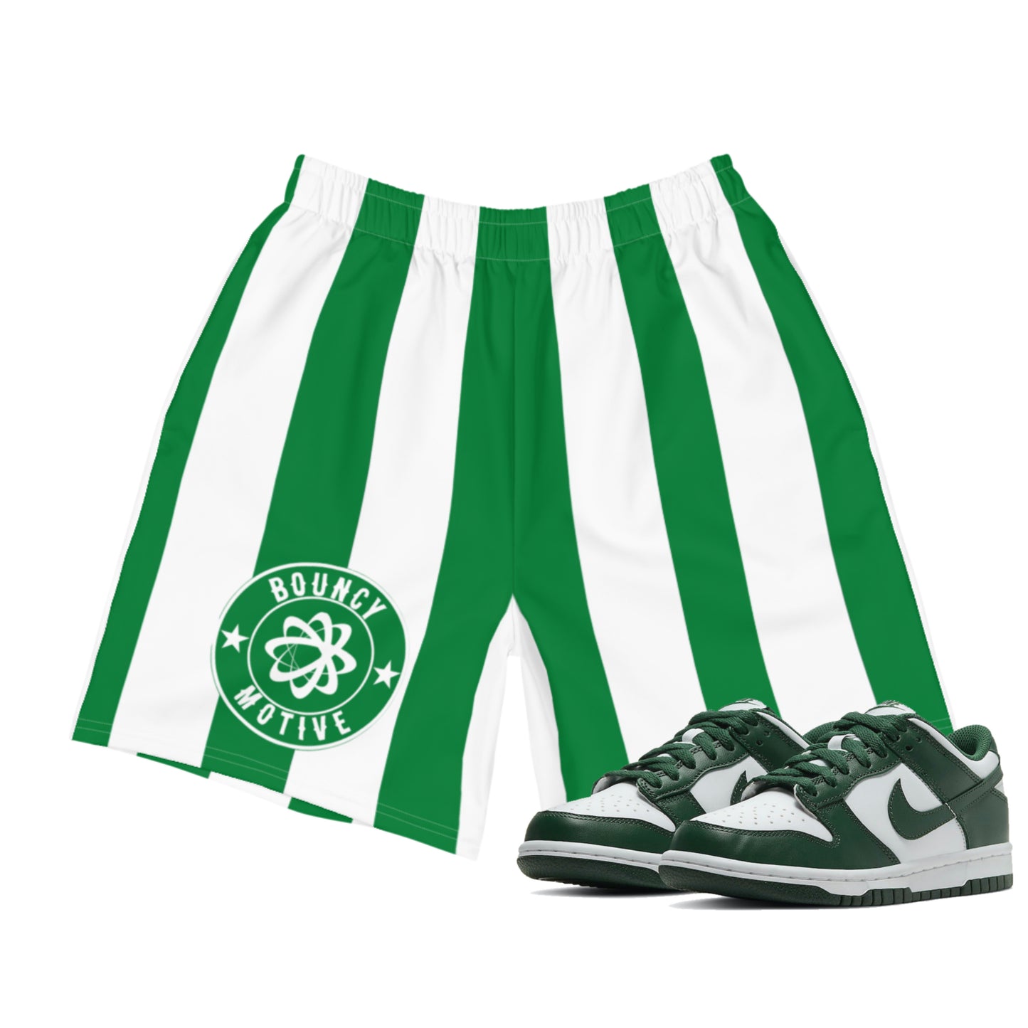 Green Striped Shorts