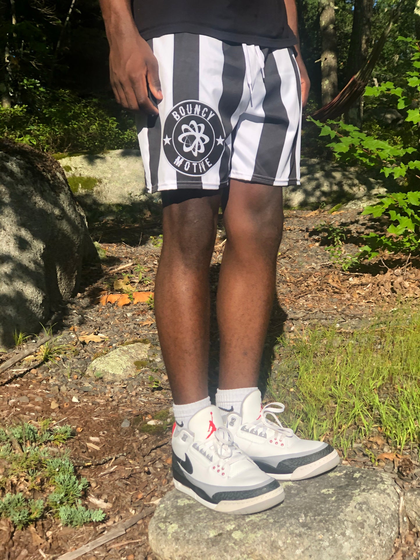 Black Striped Shorts