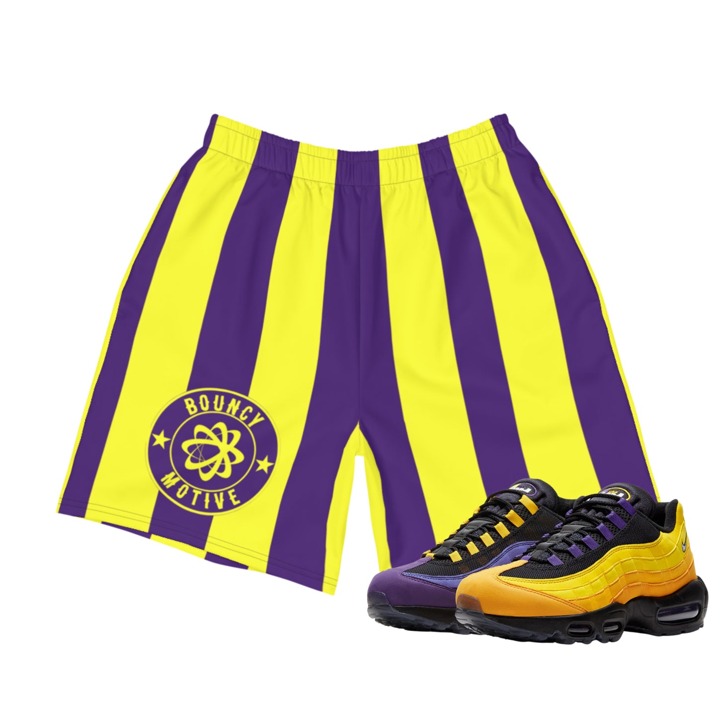 Purple Striped Shorts