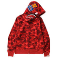 BAPE Red Camo Shark Hoodie Full Zip Style # 1J70-115-008-RED