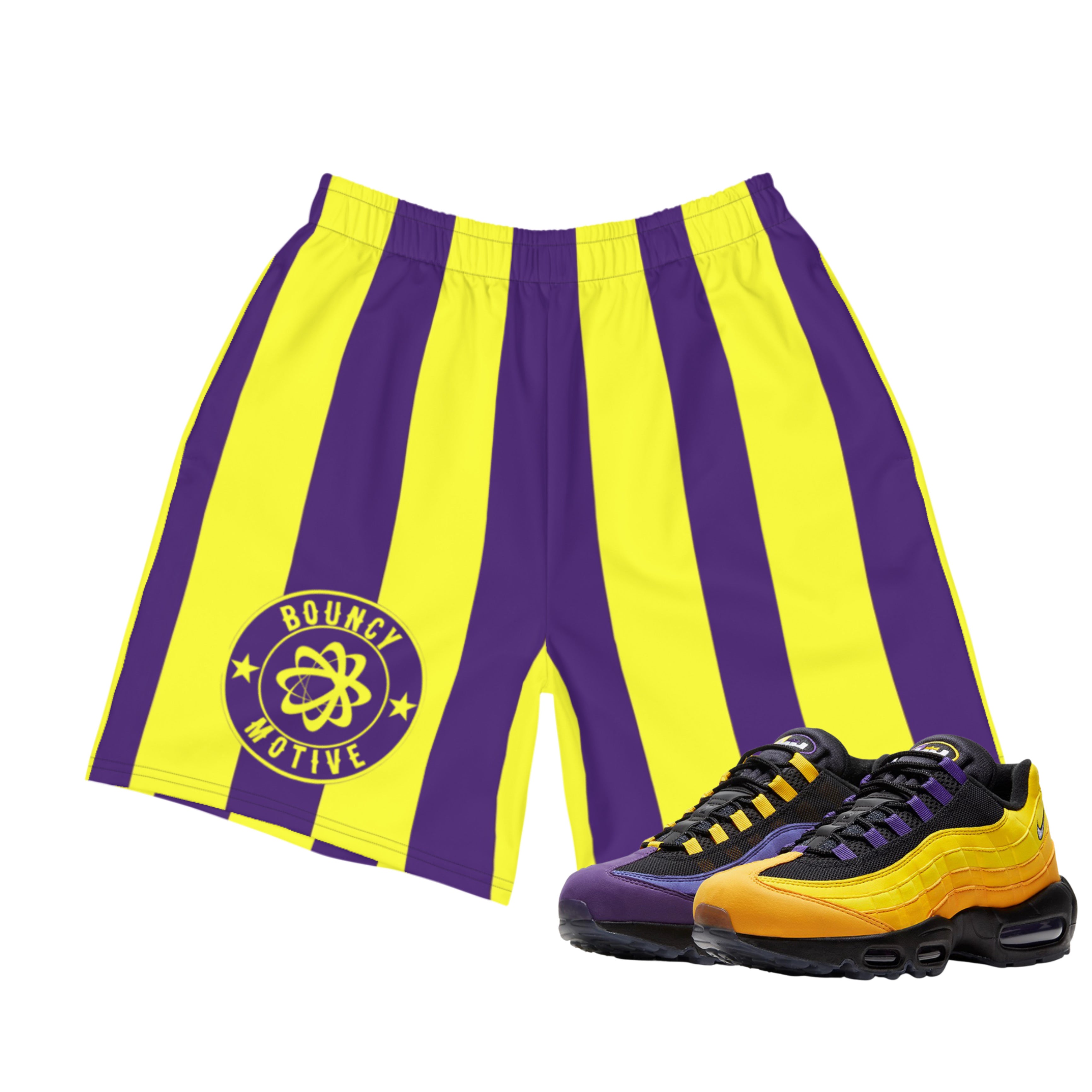 Purple Striped Shorts